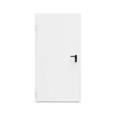 Дверь противопожарная металлическая ДПР-Олимп-01/30К дымогазонепроницаемая сплошная, угловая коробка (1000-2075), левая, RAL 9016