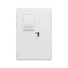 Дверь противопожарная металлическая ДПР-Олимп-02/30К дымогазонепроницаемая, неравнопольная, угловая коробка (1350-2075), левая, RAL 9016